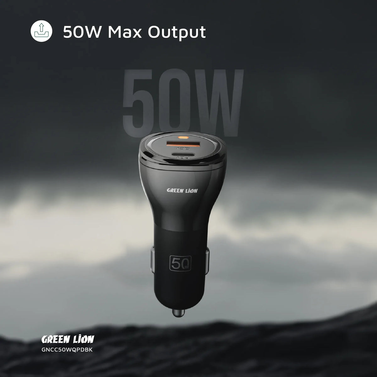 Green Lion Dual Port Car Charger 50 W(PD 30 W+QC 20 W) - Black – image 5
