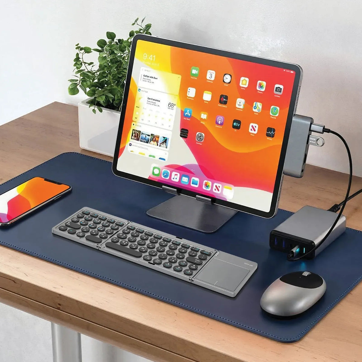 Green Lion Tri Fold Wireless Keyboard Scissor Switch Structure Gray – image 3