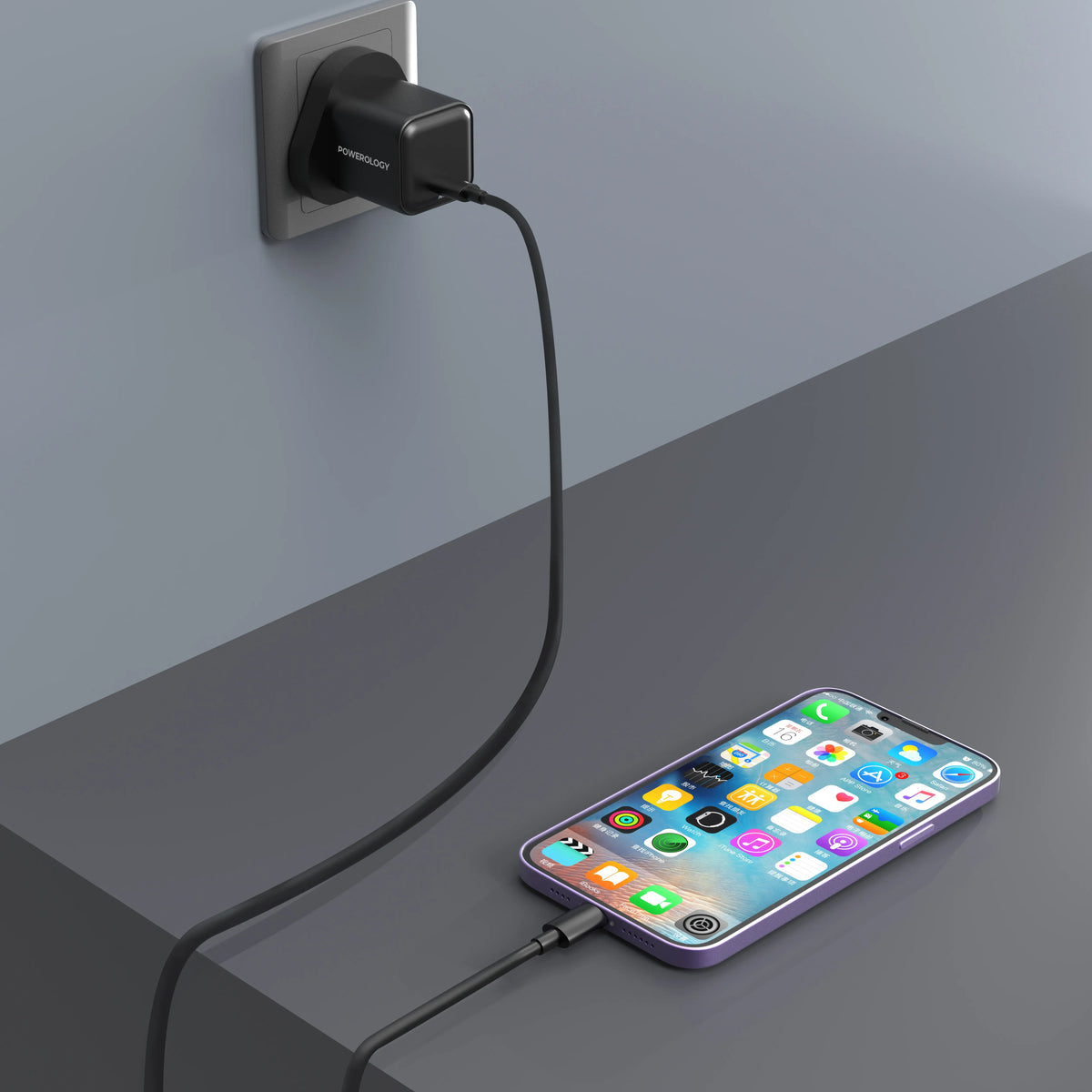 Powerology 35w Single Port Type C Gan Charger with Uk Plug Black – image 12