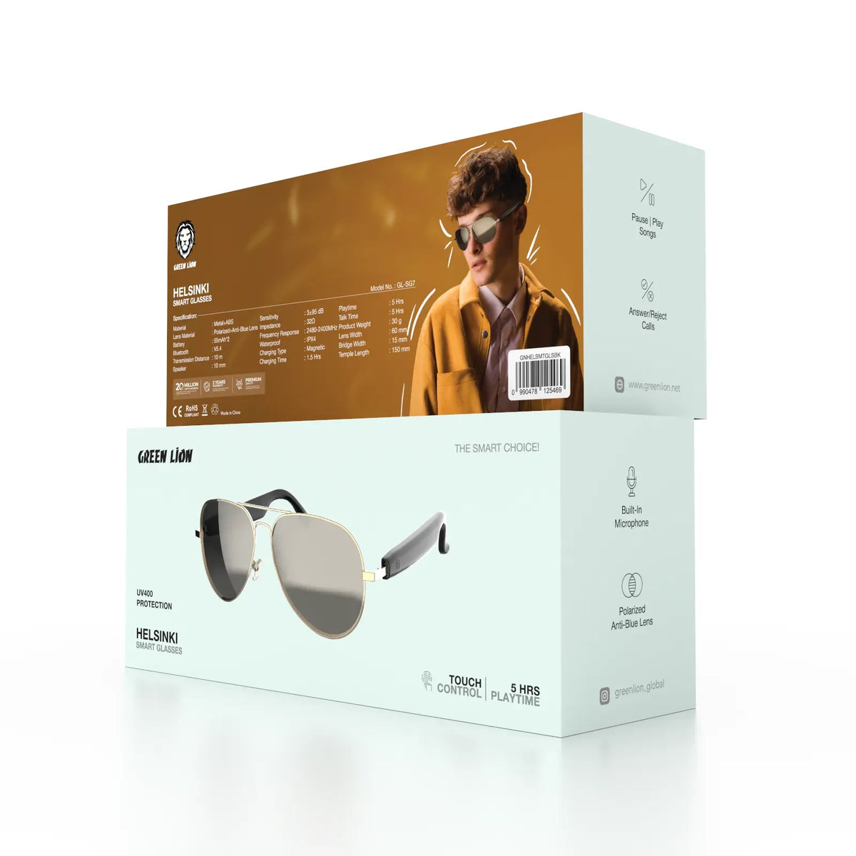 Green Lion Helsinki Smart Glasses Black – image 7