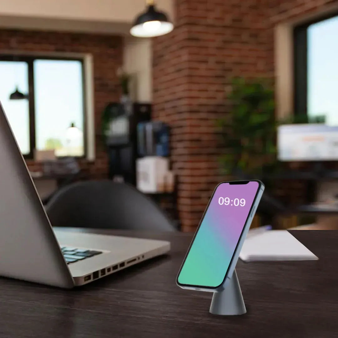 Powerology Desktop Conical MagSafe Phone Holder with 17 N5 Magnets Dark Grey – image 7