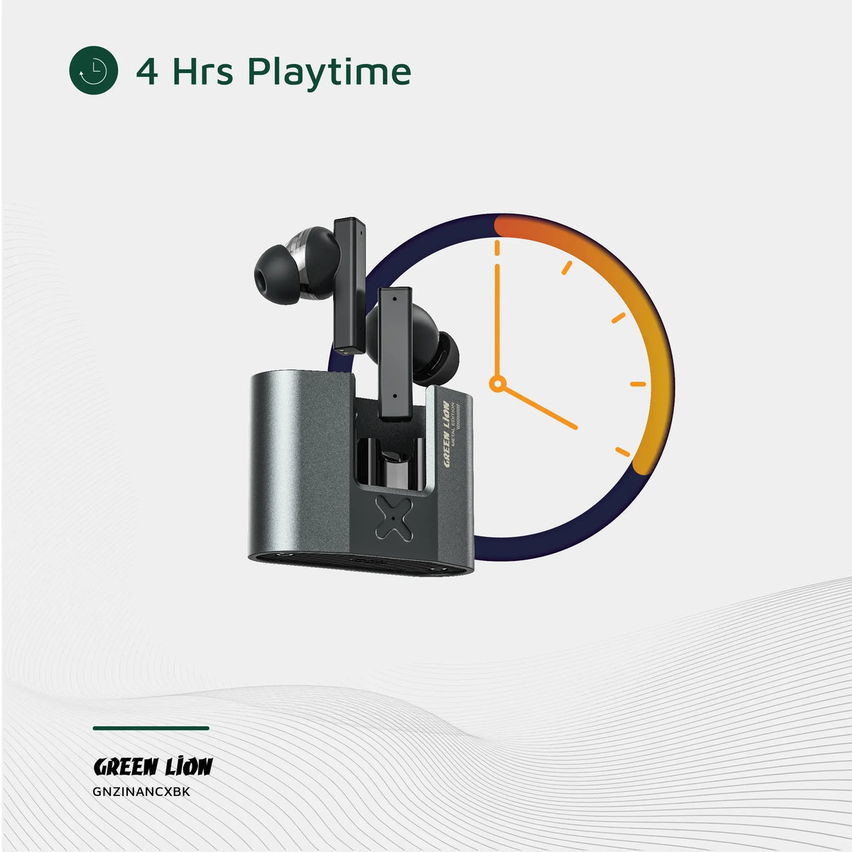 Green Lion Zinc X Metal Earbuds Tws with Anc Black – image 3