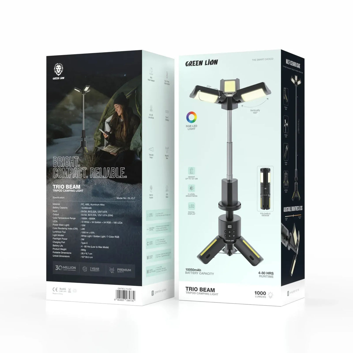 Green Lion Trio Beam Tripod Camping Light Black – image 9