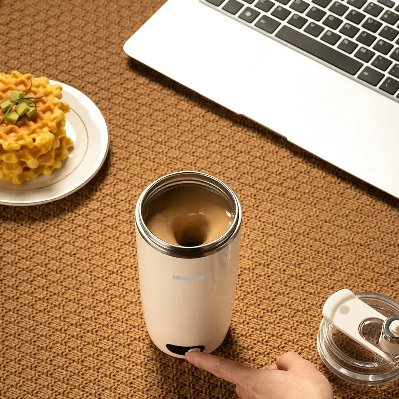 Green Lion Auto Stirring Mug 350ml Cream – image 2