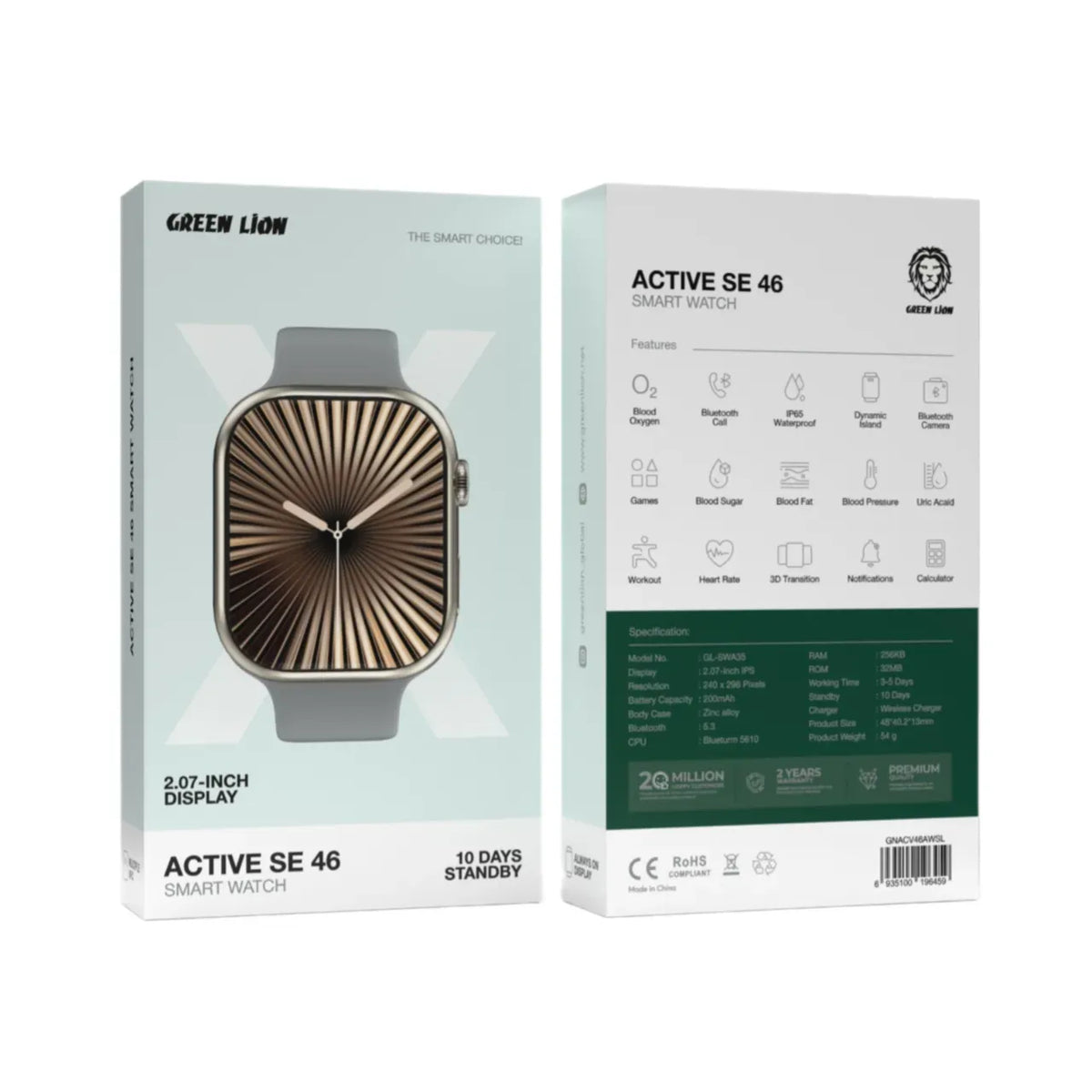 Green Lion Active SE 46 Smart Watch - Silver&Grey Strap – image 2