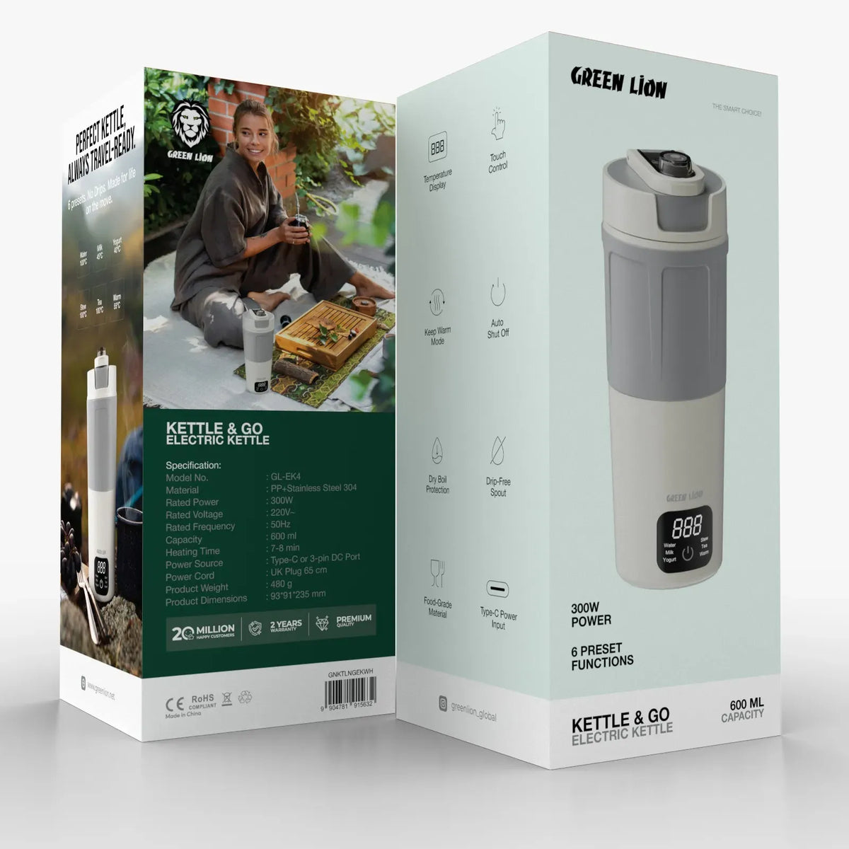 Green Lion Kettle Go Electric Kettle 600ml White – image 7