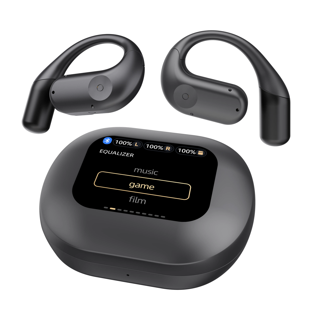 Powerology Air Conduction Enc Tws Earbuds and Charging Case with Display 60mAh Black – image 11