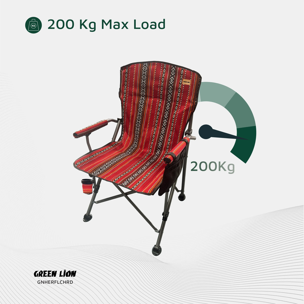 Green Lion Heritage Foldable Chair Red – image 8