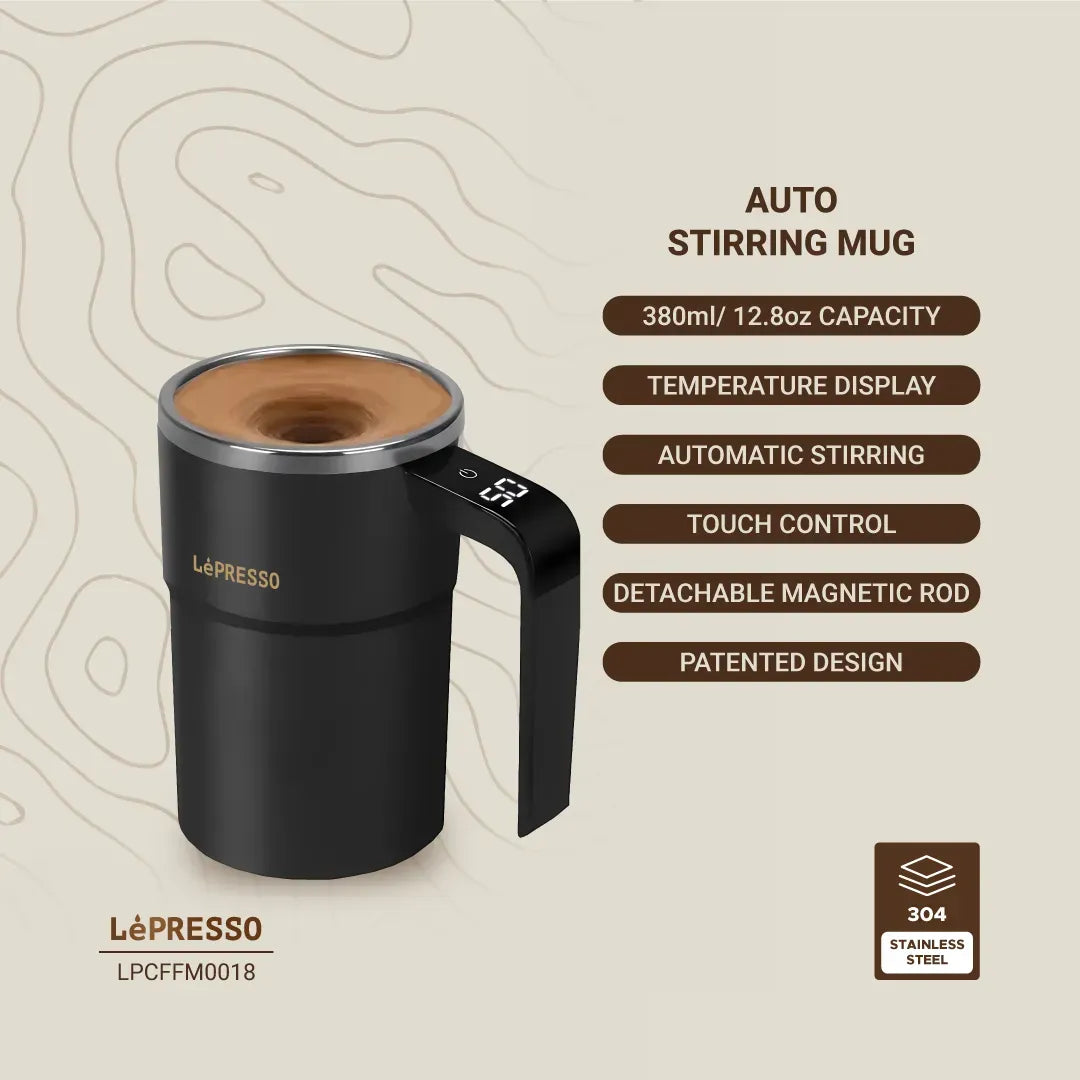 LePresso Stirmagic Auto Stirring Mug Black – image 9