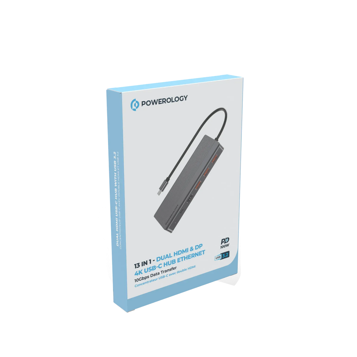 Powerology 13 in 1 Dual Hdmi Displayport USB C Hub Ethernet Gray – image 5