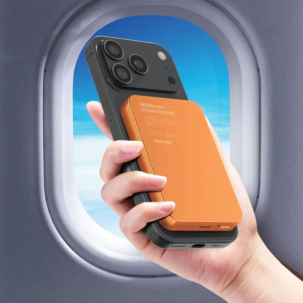 Green Lion GL-MAG 5 5000 m Ah Power Bank PD 20 W - Orange – image 3