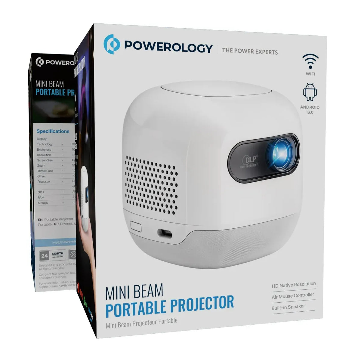 Powerology Mini Beam Portable Projector White – image 5