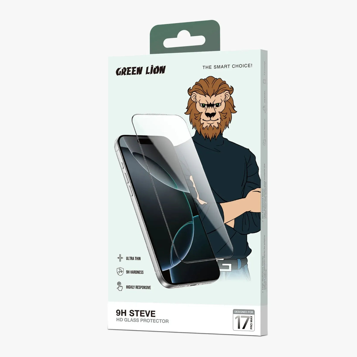 Green Lion 9 HSteve HD Screen Protector - Black Edge/Clear – image 2