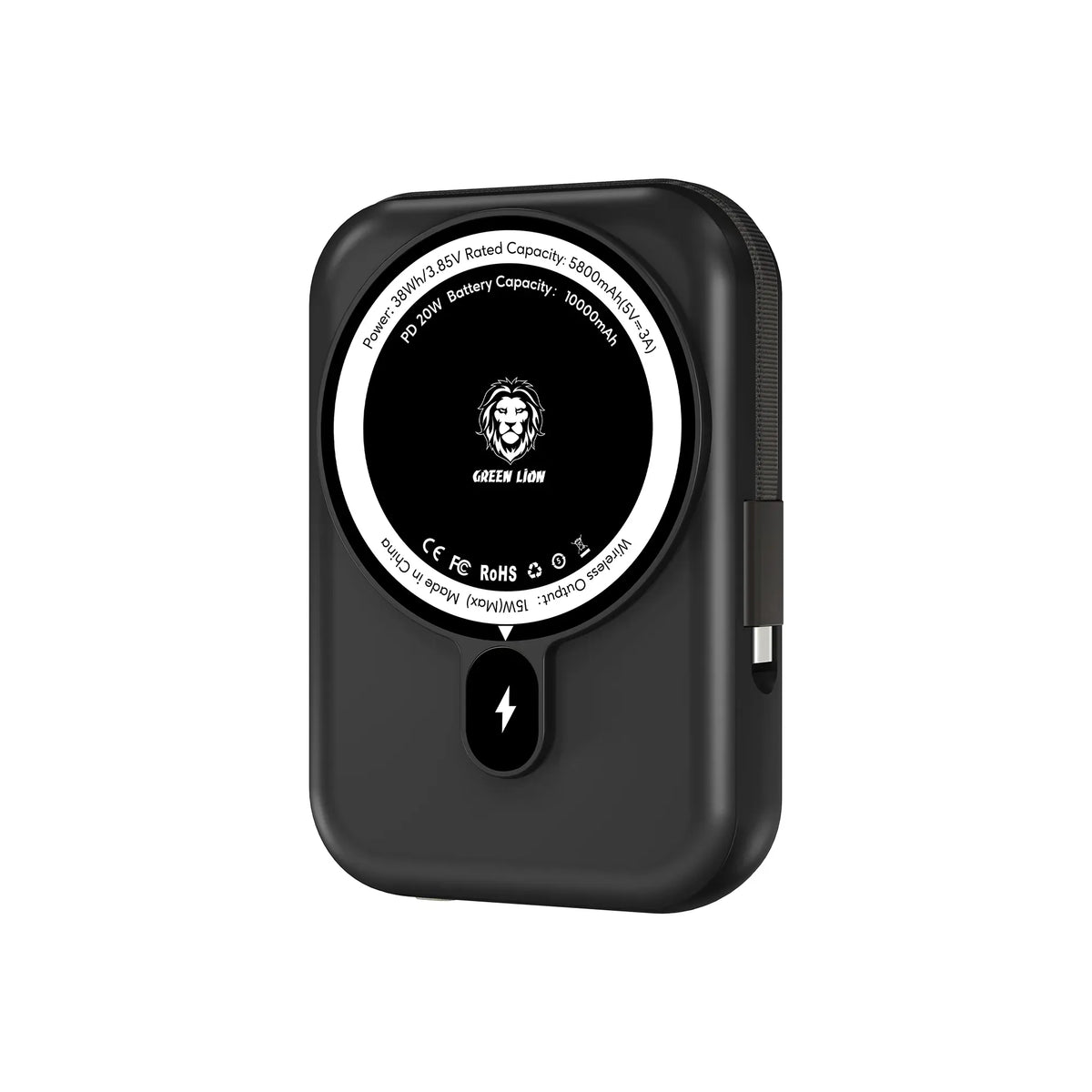 Green Lion 10000 m Ah Monaco Mag Safe Power Bank - Black – image 4