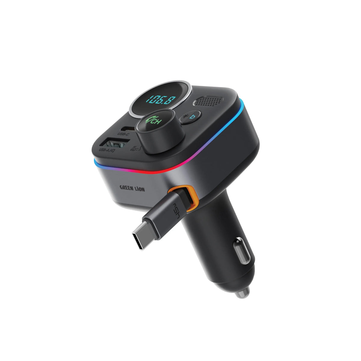Green Lion Car Fm Transmitter with Bluetooth 5 4 Dual Port Black – image 3