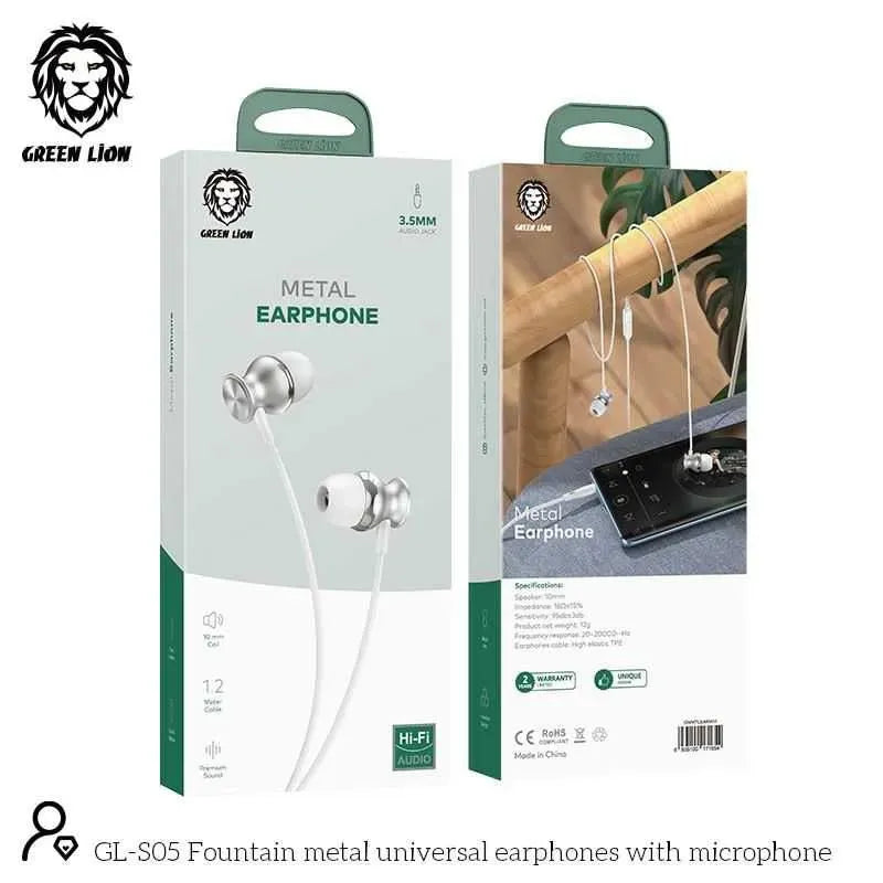 Green Lion Metal Earphone - White – image 5