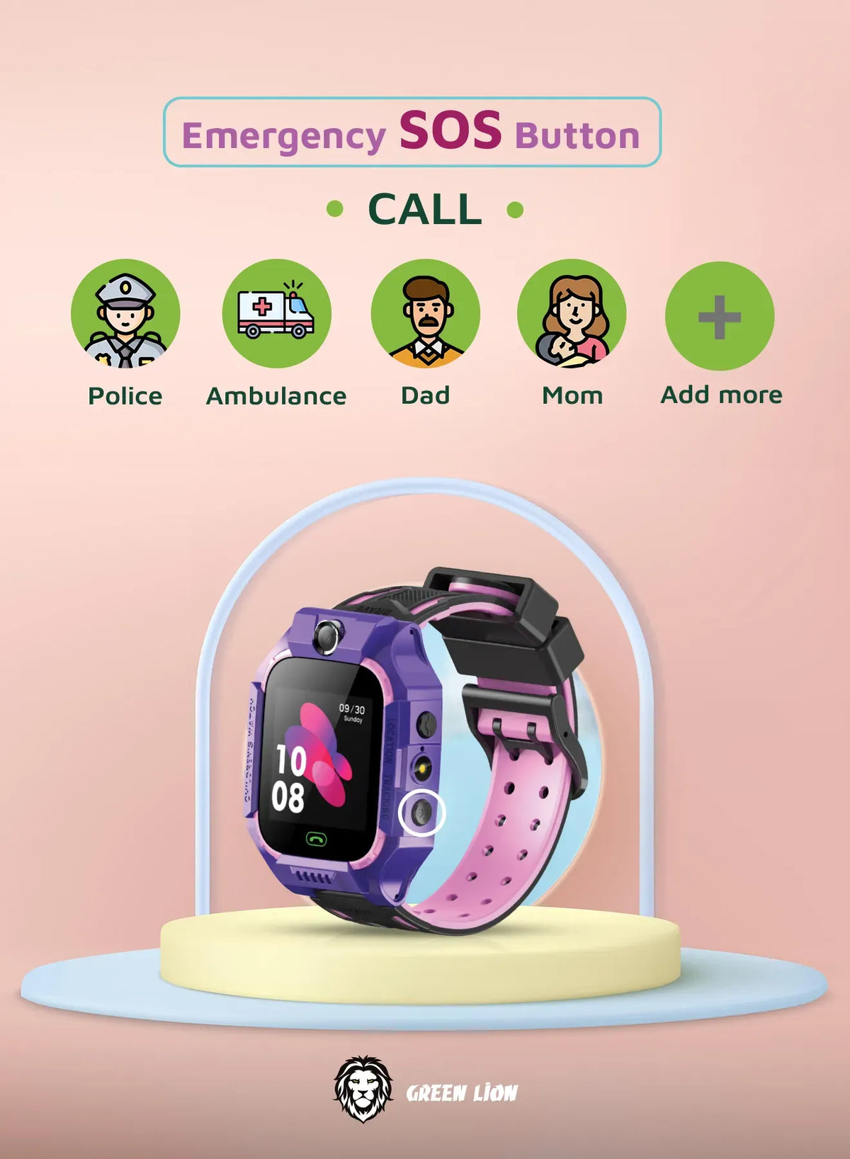 Green Lion 2 Gkids Smart Watch Series 5 - Purple – image 11