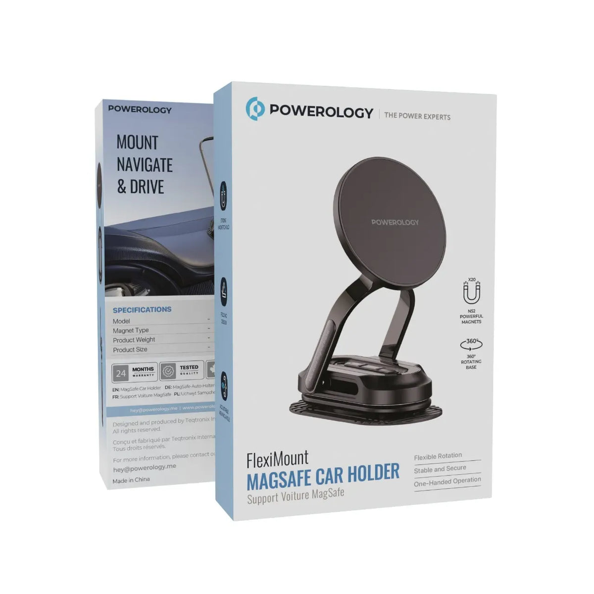 Powerology Fleximount MagSafe Car Holder Black – image 3