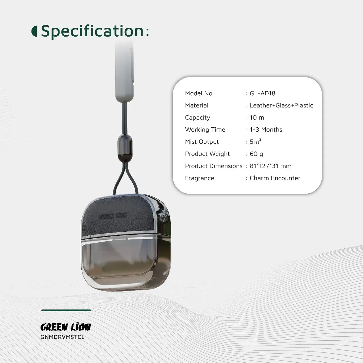 Green Lion Drive Mist Hanging Car Diffuser Clear – image 5