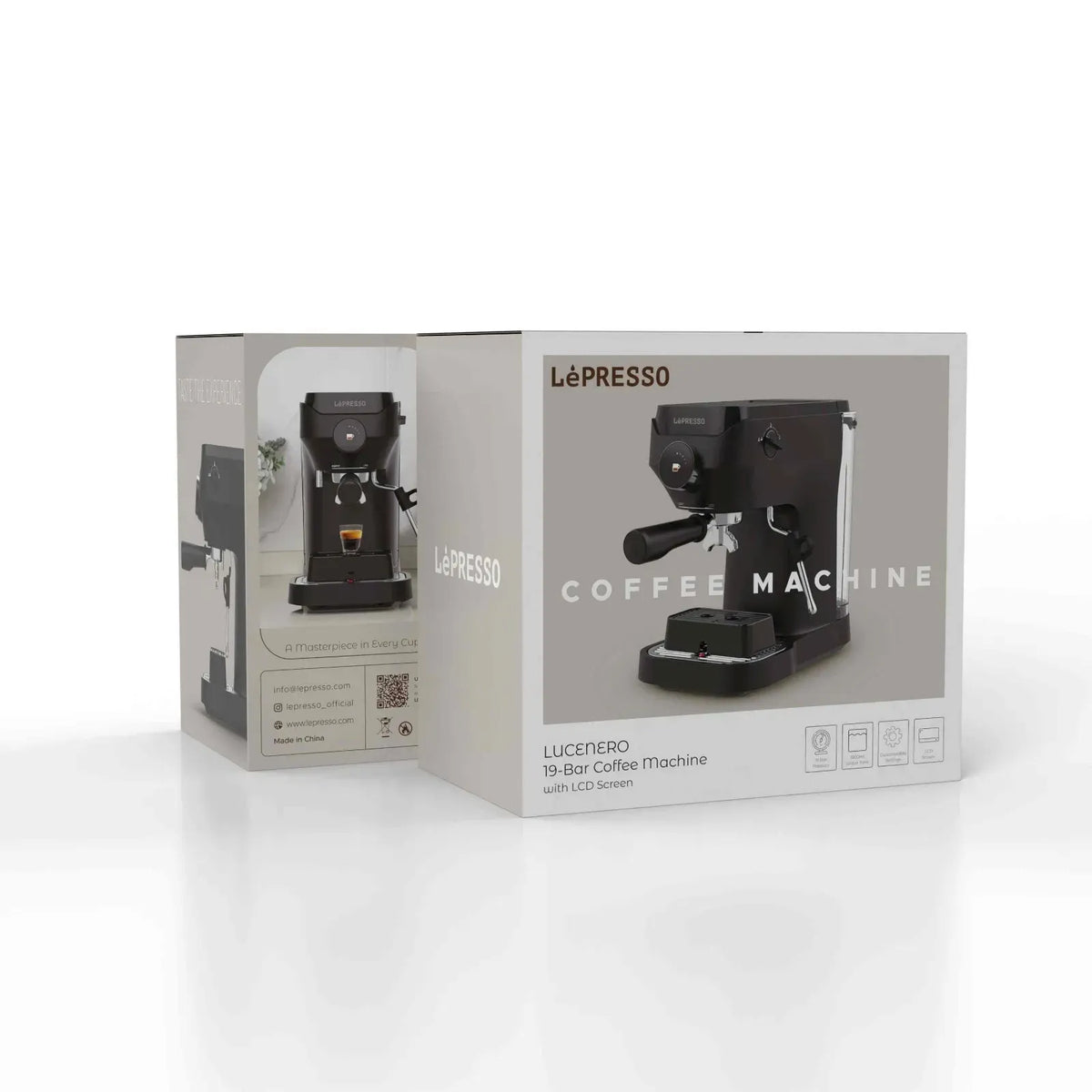 LePresso Lucenero 19 Bar Coffee Machine with LCD Screen Black – image 3