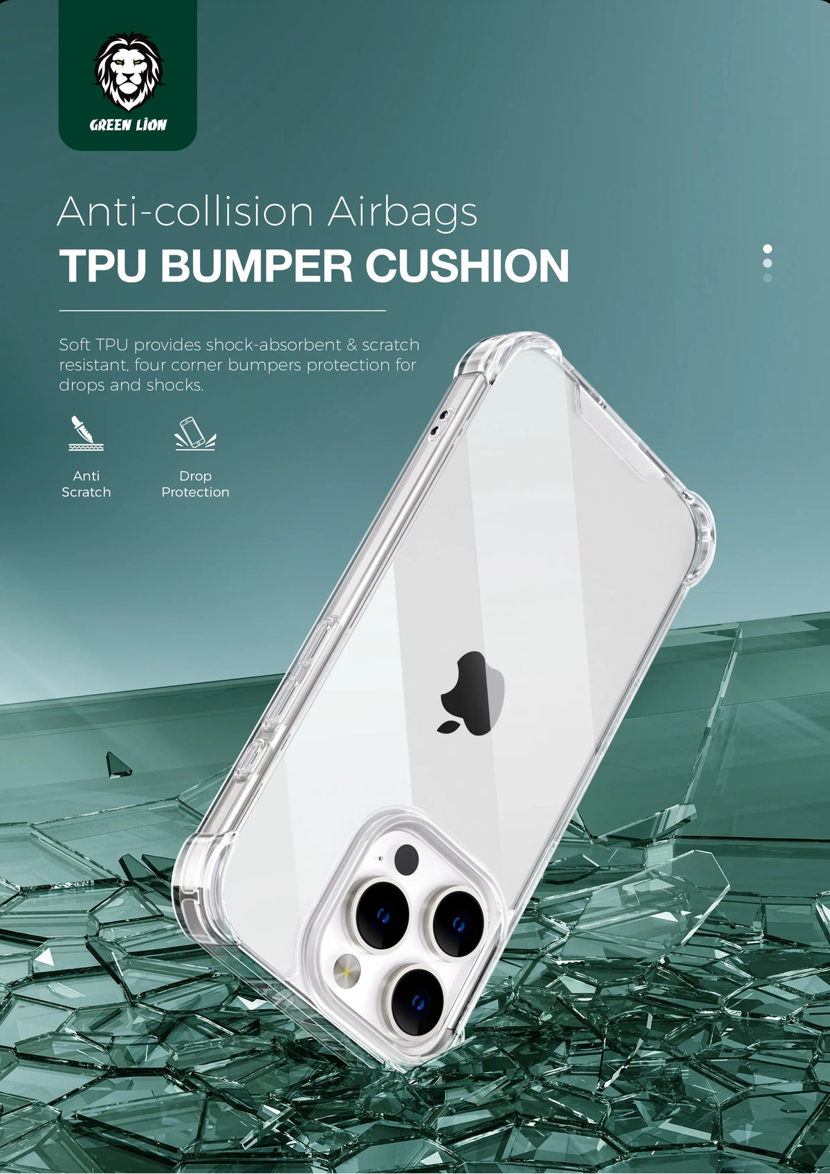 Green Lion Anti-Shock Case - Clear – image 2