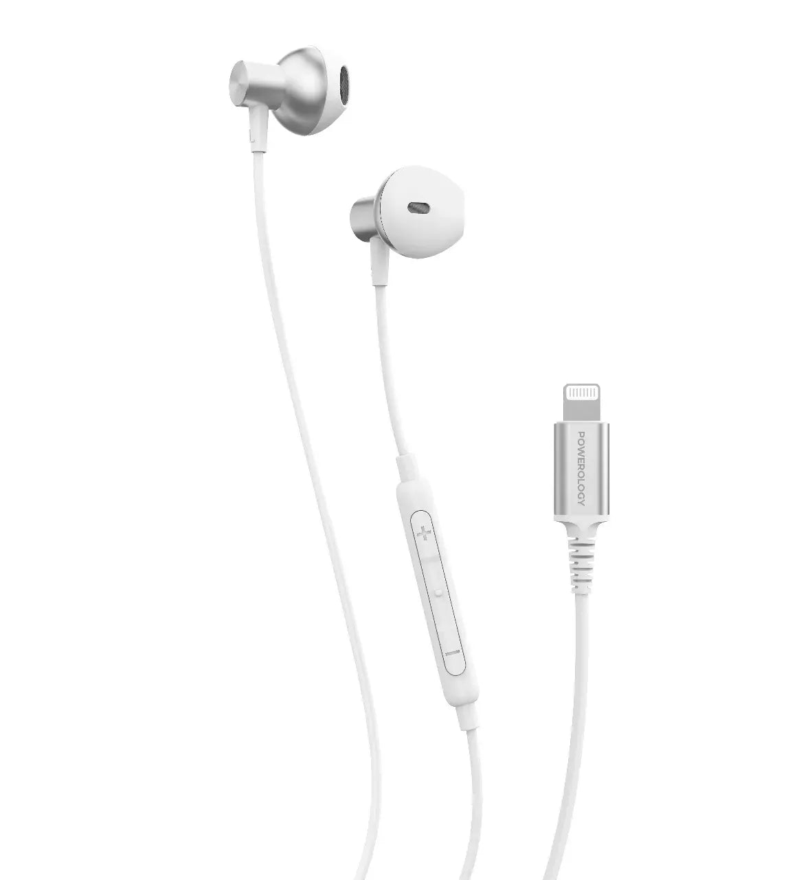 Powerology Lightning Stereo Earphones for Iphone and Ipad White – image 5