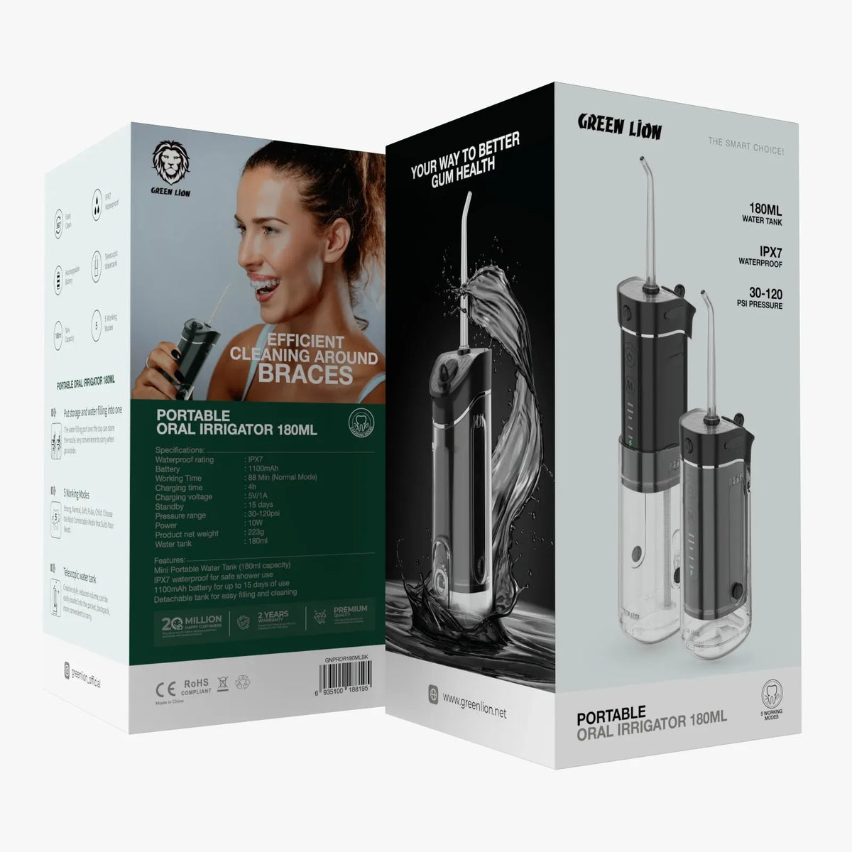 Green Lion Portable Oral Irrigator 180 ML - Black – image 4
