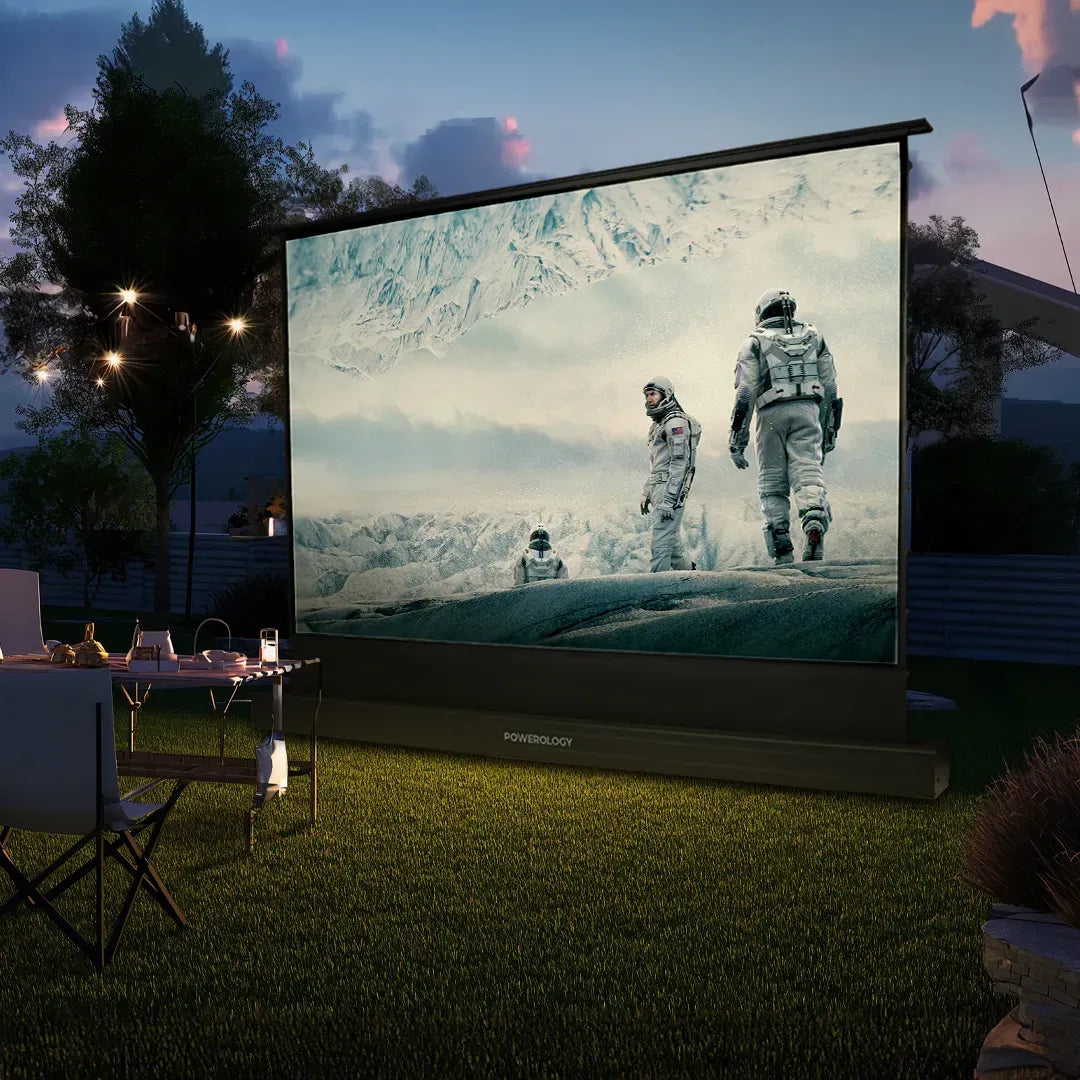 Powerology 100 Motorised Floor Projection Screen White – image 6