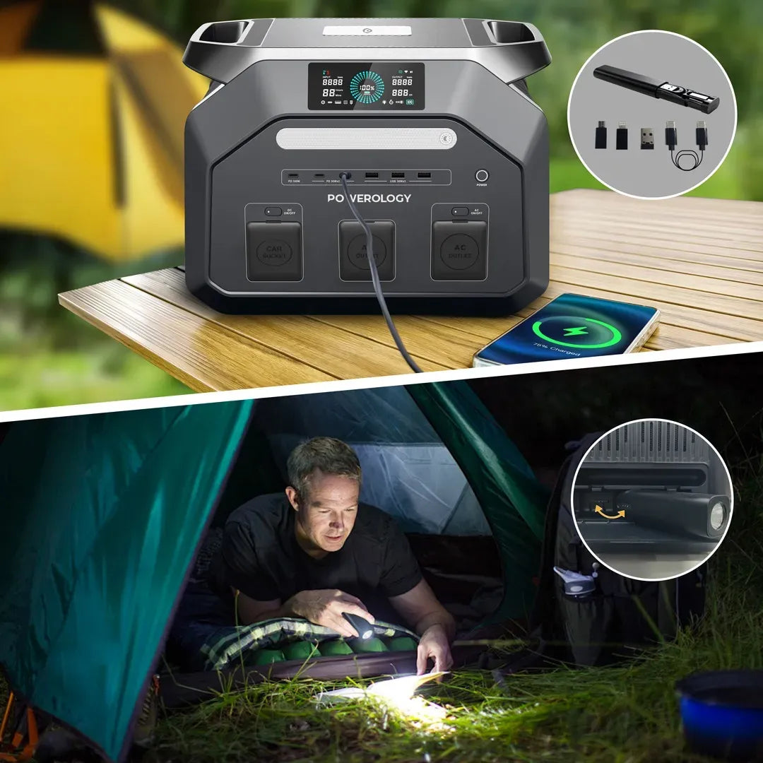 Powerology Dynamic1800 Portable Power Station 1800w Black – image 3