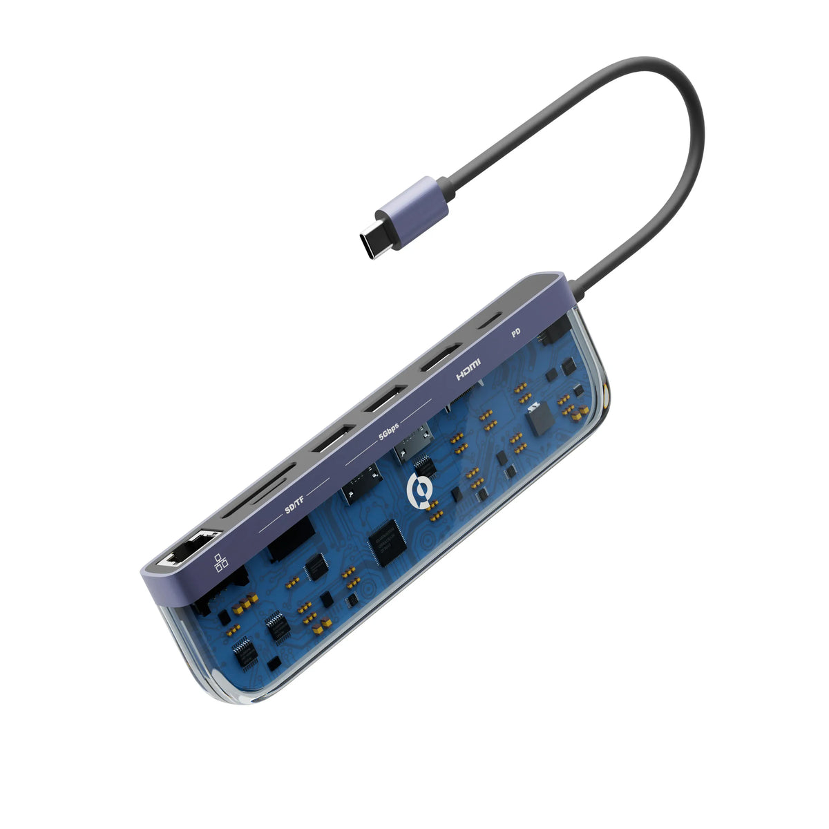 Powerology 7 in 1 USB-C Multi Hub Crystalline Series - Transpare nt – image 8