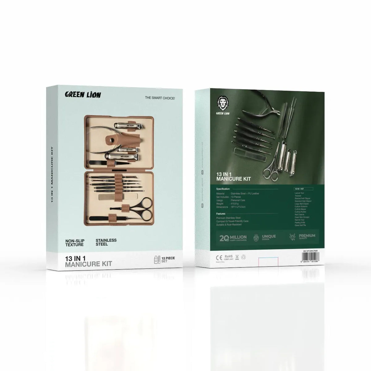 Green Lion 13 in 1 Manicure Kit Brown – image 4