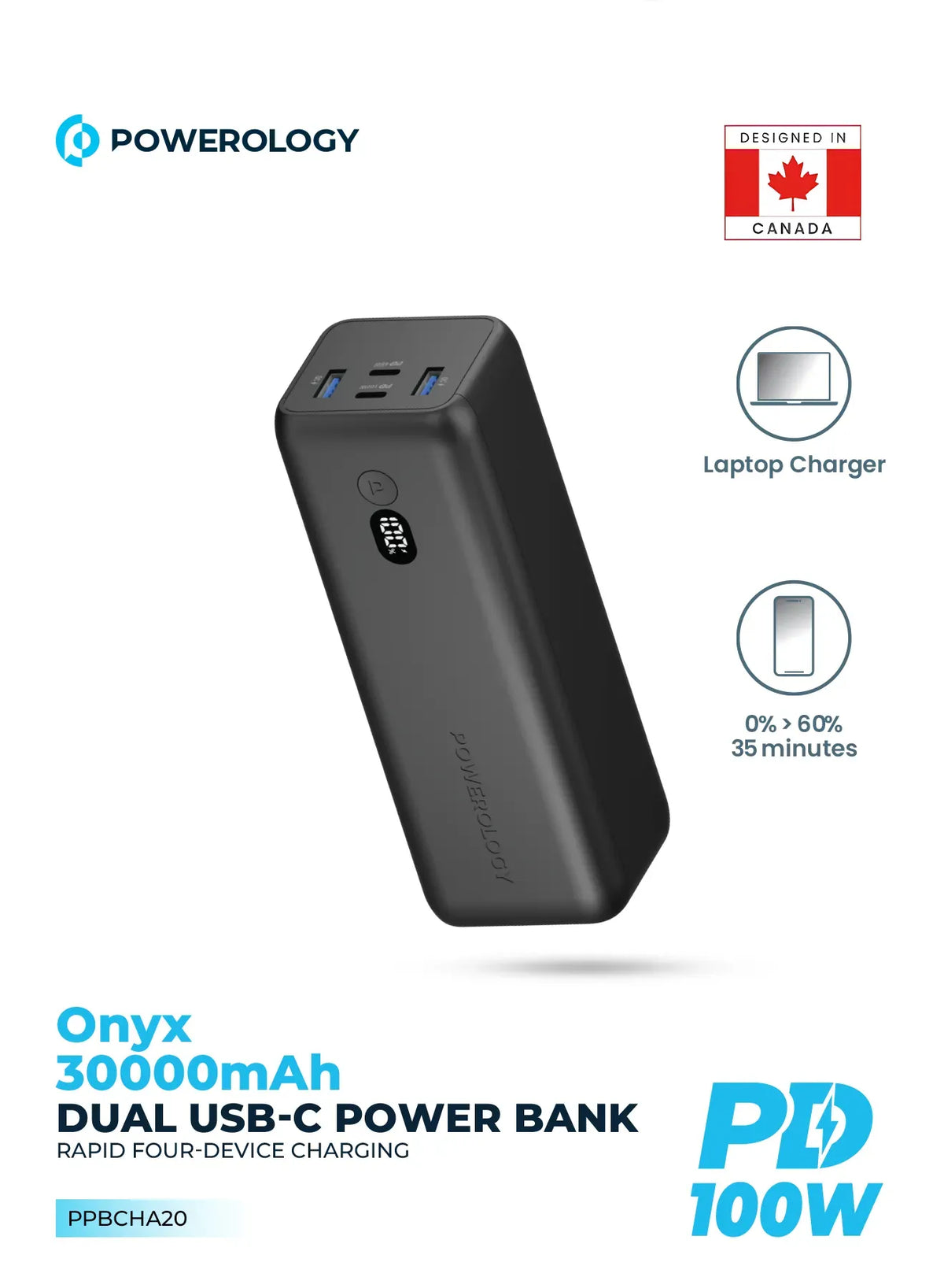 Powerology Onyx 30000mAh Dual USB C Power Bank – image 11