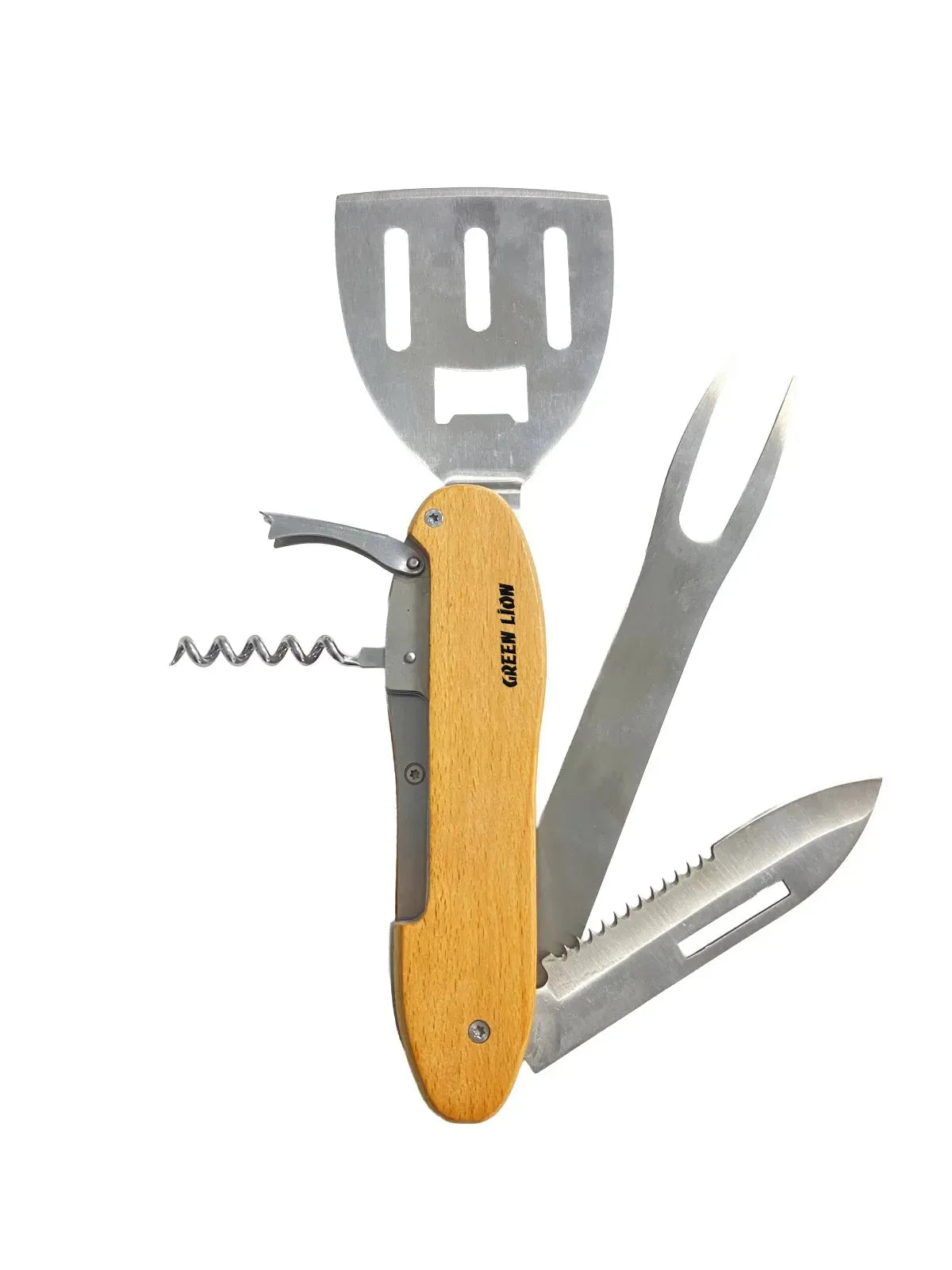 Green Lion Multifunction Bbq Tool Set Wood – image 4