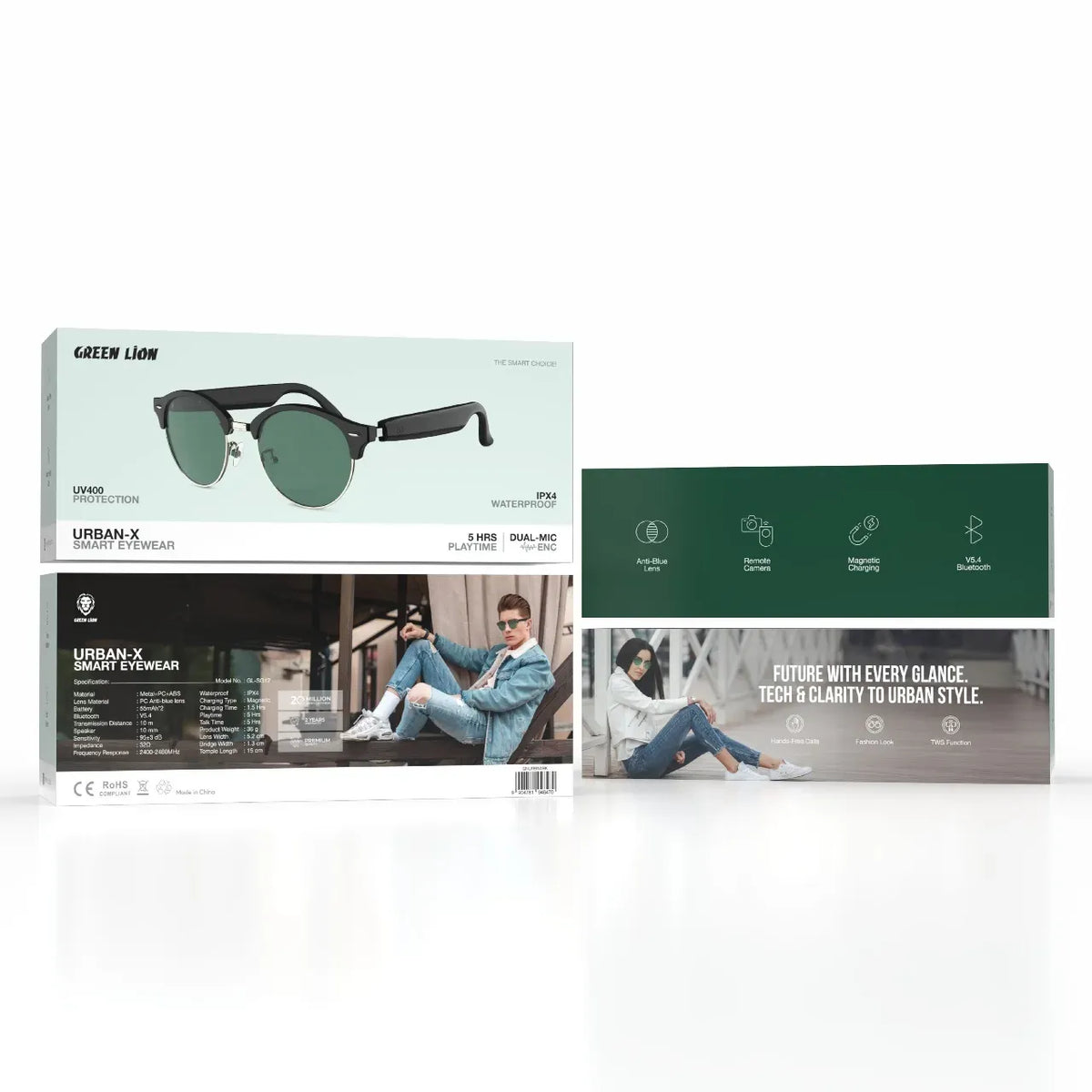 Green Lion Urban-XSmart Eyewear - Black – image 2