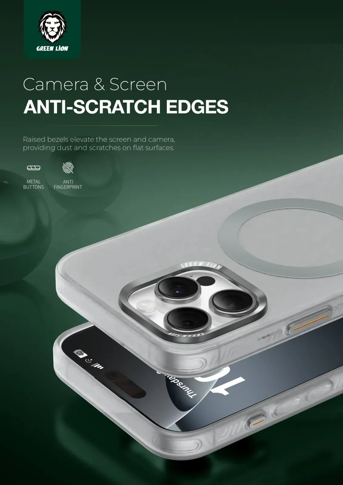 Green Lion Matte Mag Safe X Case - Gray – image 4