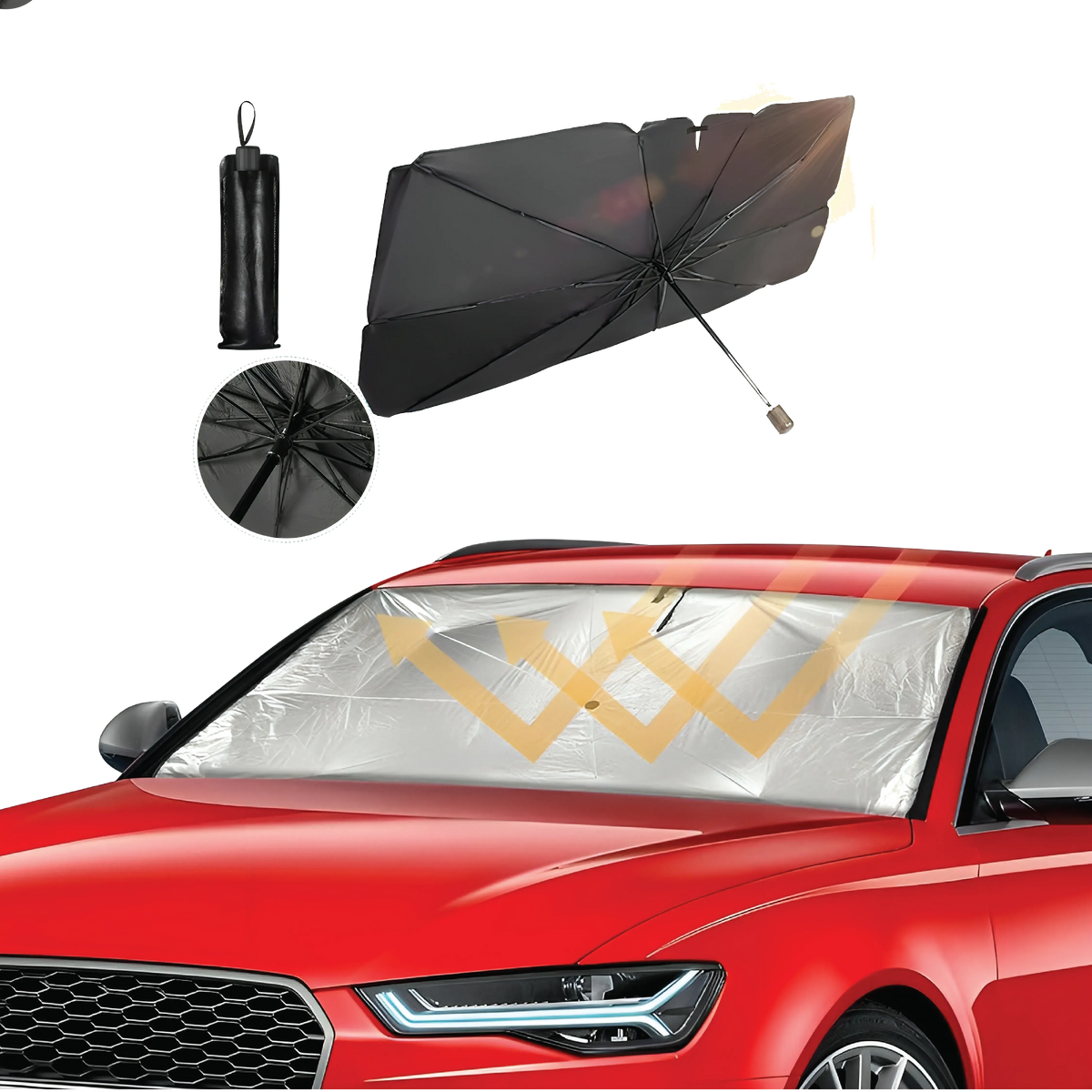 Green Lion Car Windshield Umbrella Black – image 5