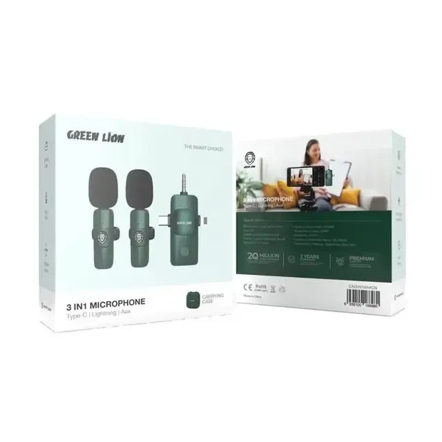 Green Lion 3 In 1 Microphone Type-C/Lightning/Aux – image 2