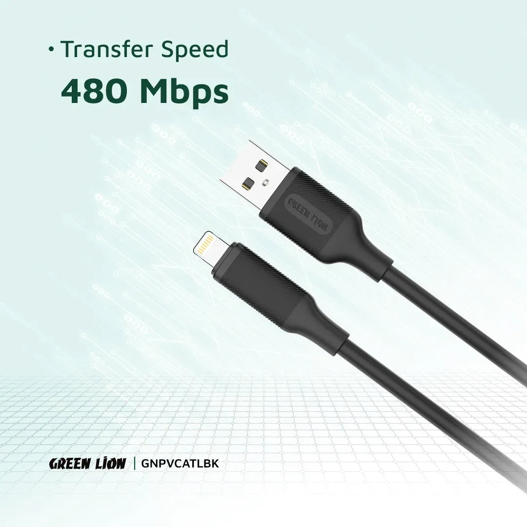 Green Lion USB-ATo Lightning PVCCable(1 m) - Black – image 4
