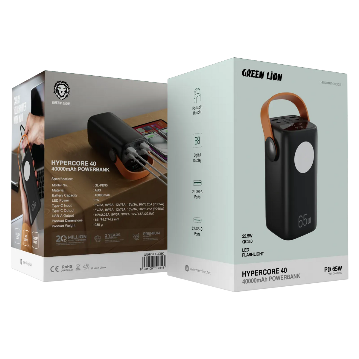 Green Lion Hyper Core 40 Power Bank 40000mAh Black – image 5