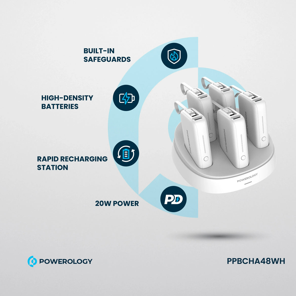 Powerology ×510000 m Ah Power Bank Station - White – image 14