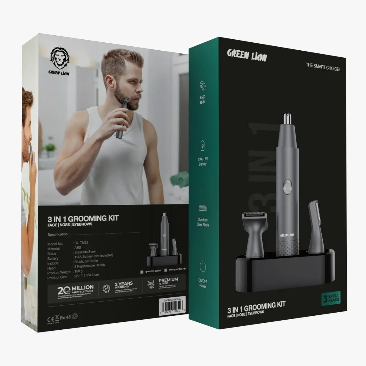 Green Lion 3 in 1 Grooming Kit Silver – image 4