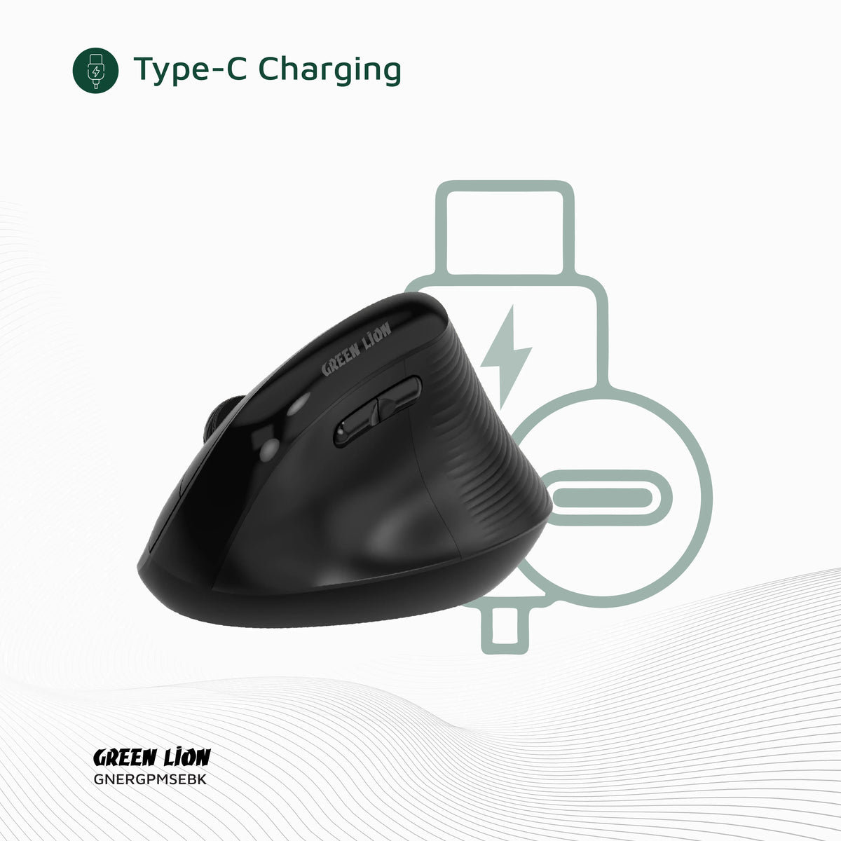Green Lion Ergo Grip Vertical Mouse Black – image 19
