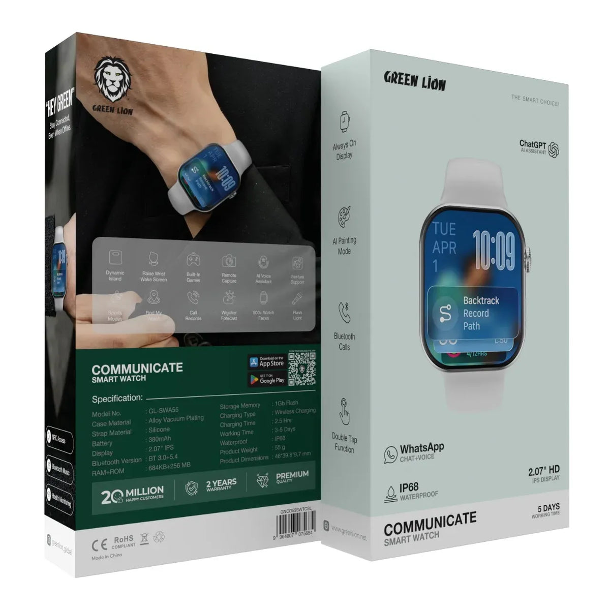 Green Lion Communicate Smart Watch - Silver – image 14