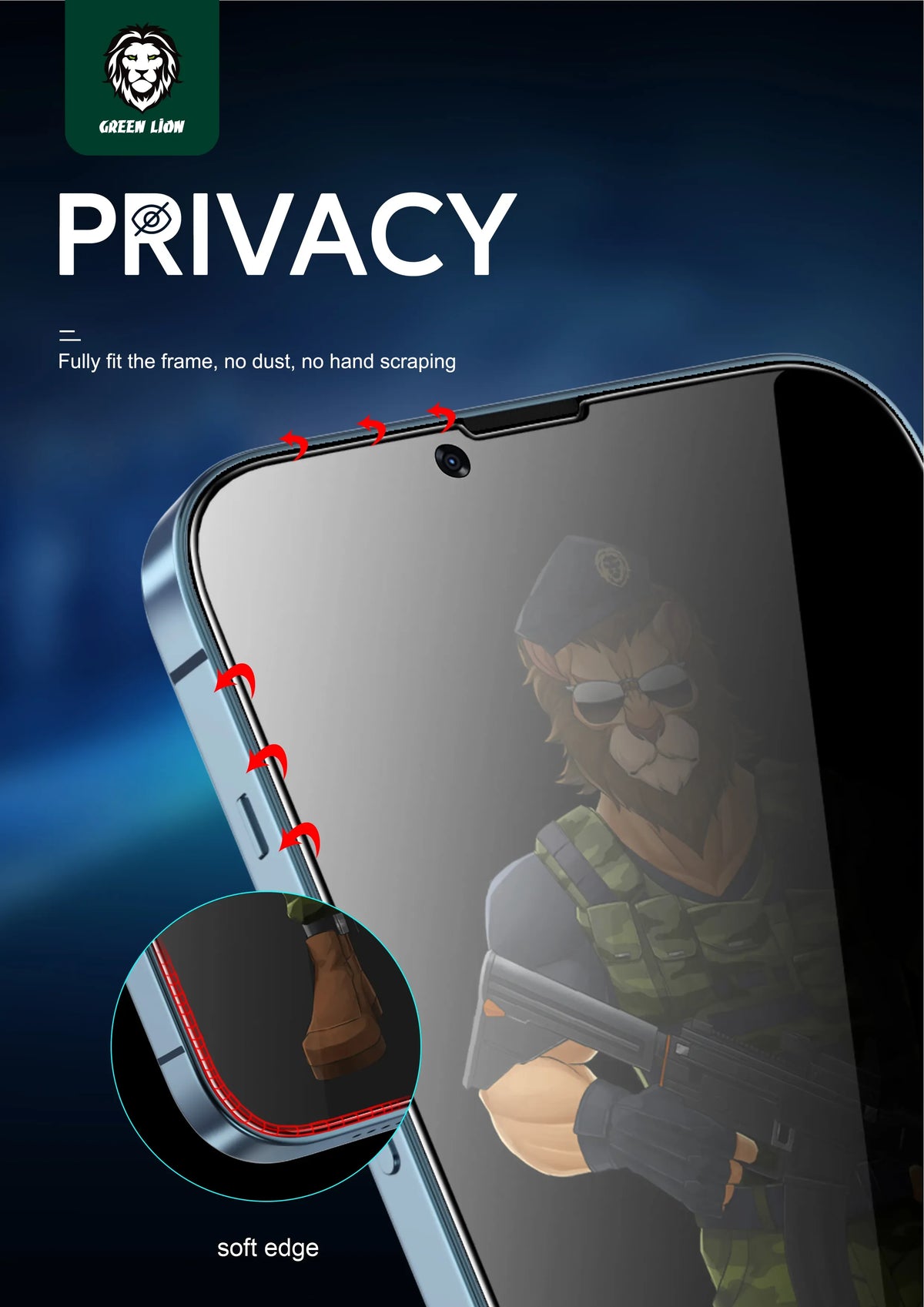 Green Lion 3d Pet Privacy Glass Screen Protector Iphone 11 11 Pro 11 Pro Max – image 7
