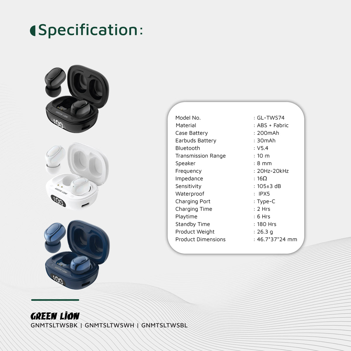 Green Lion Mittersill True Wireless Earbuds - White – image 8