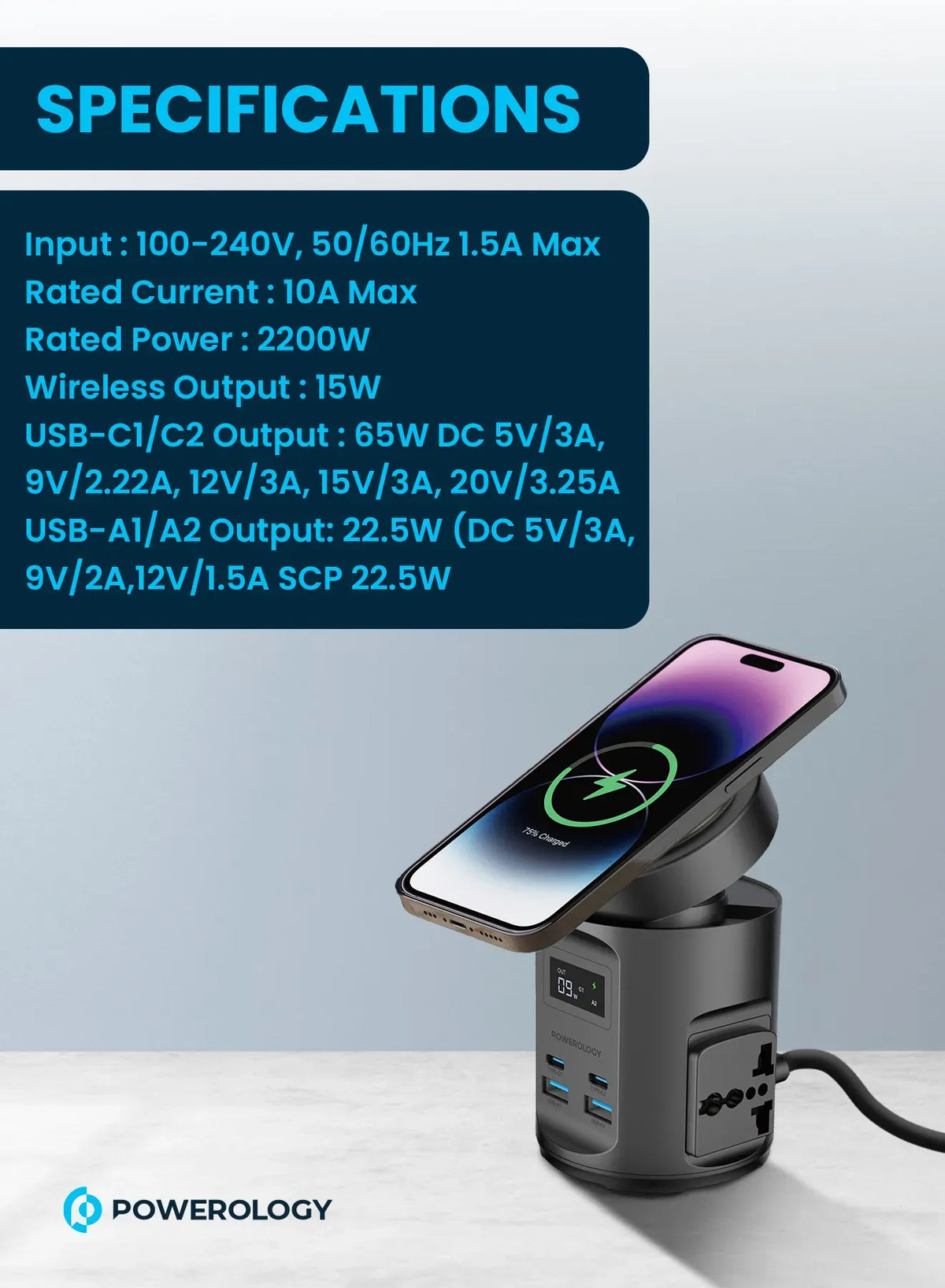 Powerology MagSafe Power Hub USB C Power Delivery and USB A QC 3 0 – image 20