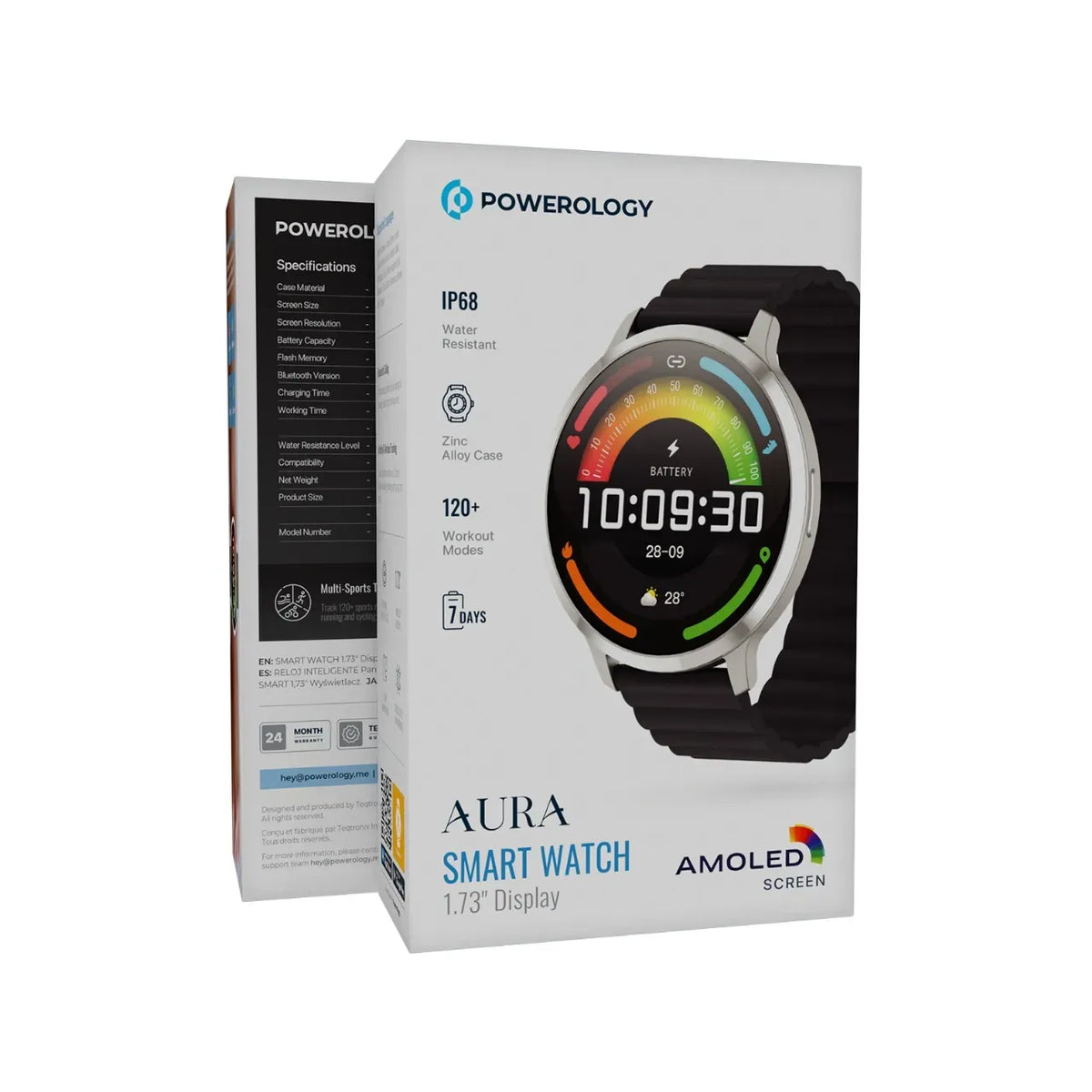 Powerology Aura Smart Watch 1.73" Display - Silver – image 5