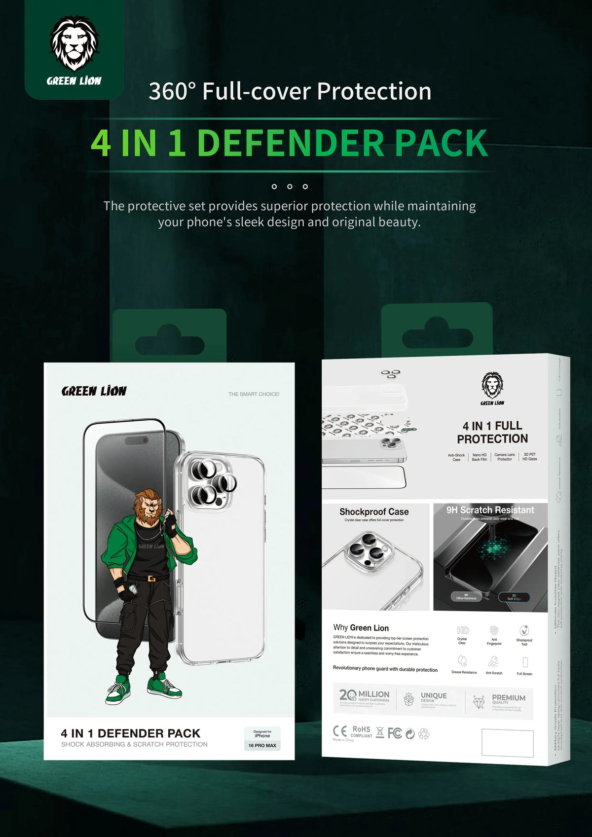 Green Lion 4 In 1 Defender Pack - Transparent – image 9