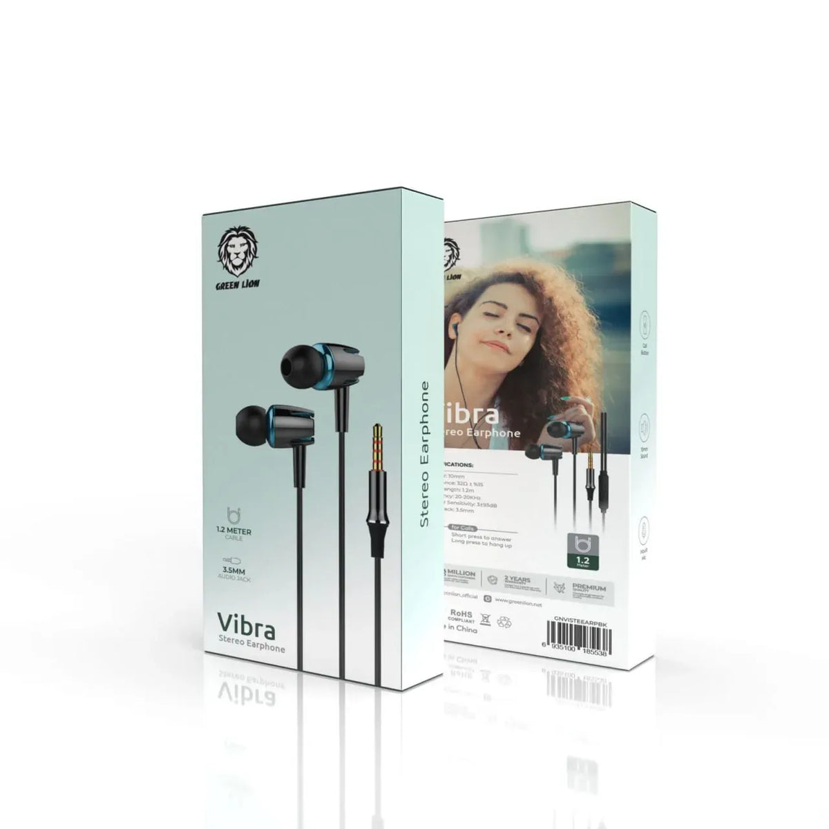 Green Lion Vibra Stereo Earphone Black – image 3
