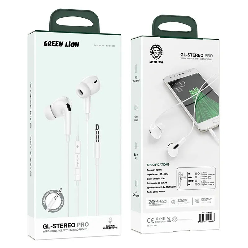 Green Lion Gl Stereo Pro Wire Control with Microphone White – image 3